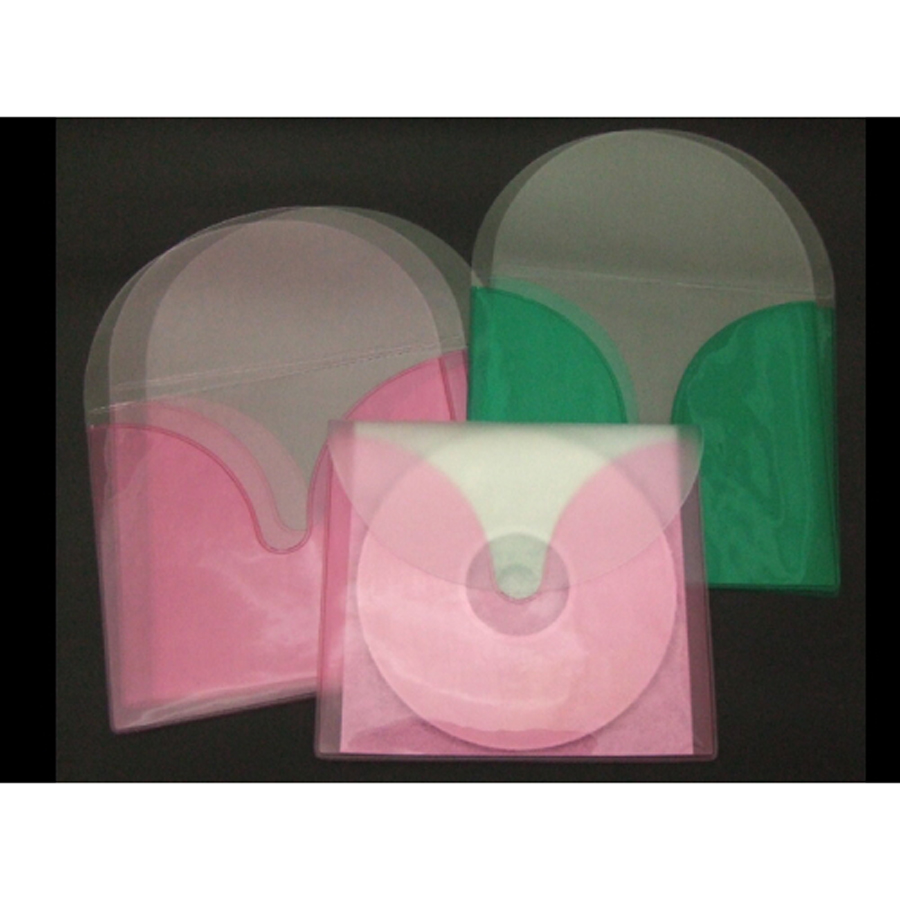 仕分けに便利「CD収納ビニールソフトケース（カラー） CD・DVDケース蛍光