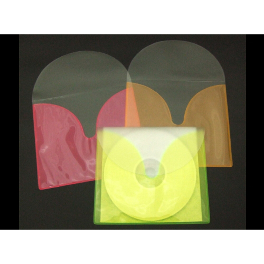 仕分けに便利「CD収納ビニールソフトケース（カラー） CD・DVDケース蛍光