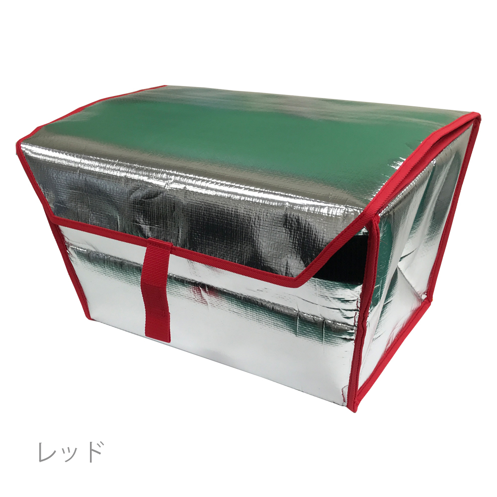 レジかご用 保温 保冷 バッグ 折りたたみ（Lサイズ）レッド